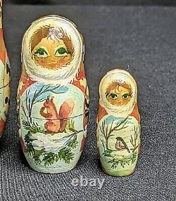 Matryoshka Russian Nesting Dolls 8 7pc Exquisite Hand Painted Signed