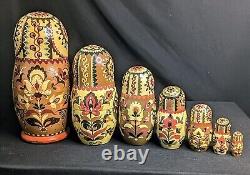 Matryoshka Russian Nesting Dolls 8 7pc Exquisite Hand Painted Signed