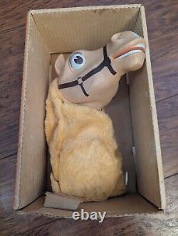 Mattel 1962 Tv's Mr. Ed talking plush hand puppet with box & pullstring works