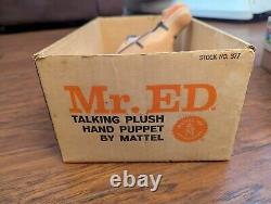 Mattel 1962 Tv's Mr. Ed talking plush hand puppet with box & pullstring works