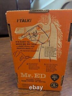 Mattel 1962 Tv's Mr. Ed talking plush hand puppet with box & pullstring works