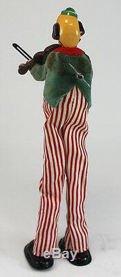 Mechanical Happy The Violinist Clown Antique Wind Up Toy TPS Marked