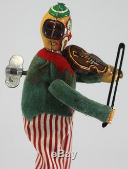 Mechanical Happy The Violinist Clown Antique Wind Up Toy TPS Marked