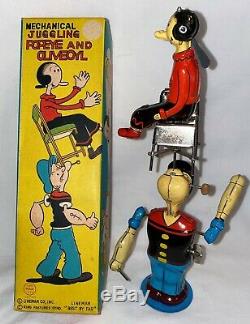 Mechanical Popeye & Olive Oyl Juggler by LineMAR-Near Mint in Original Box