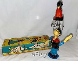 Mechanical Popeye & Olive Oyl Juggler by LineMAR-Near Mint in Original Box