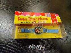 Merry Teeter Totter blue Watch Children's Toy Wind Up Original NEVER OPENED RARE