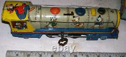 Mickey Mouse Marx Meteor Litho Wind-up Tin Disney Toy Metal Train Set Lionel