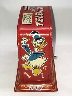 Mickey Mouse Tin Wind Up Walt Disney Productions Linemar Japan Television tv