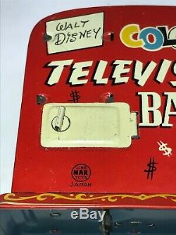 Mickey Mouse Tin Wind Up Walt Disney Productions Linemar Japan Television tv