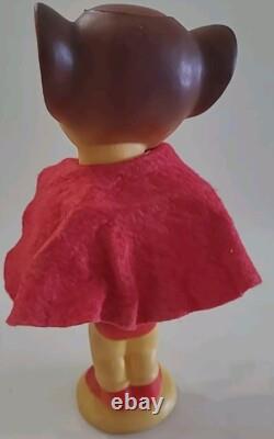 Mighty Mouse With Original Box Rubber Red Cape Old Vintage Toy Read