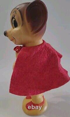 Mighty Mouse With Original Box Rubber Red Cape Old Vintage Toy Read