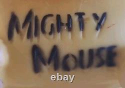 Mighty Mouse With Original Box Rubber Red Cape Old Vintage Toy Read