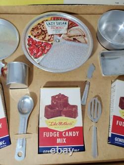 Mirro Like Mother's Ready Mix Candy Set Aluminum Toys Mid Century New RARE