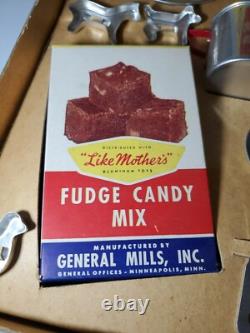 Mirro Like Mother's Ready Mix Candy Set Aluminum Toys Mid Century New RARE