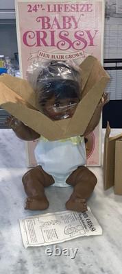 NEW Ideal Toys AA BABY CRISSY Growing Hair 24 African Doll 1973/1980 RARE