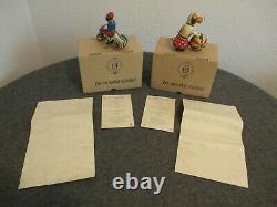 NIB SET (2) PAYA PH DOG With BALL & MONKEY ON MOTORCYCLE TIN WIND-UP TOYS WORK