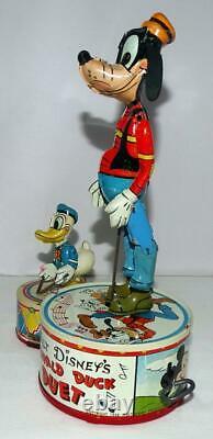 N. Mint Disney1946 Donald Duck Duettin Wind-up Marx Action Toy+new Replica Box