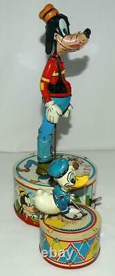 N. Mint Disney1946 Donald Duck Duettin Wind-up Marx Action Toy+new Replica Box