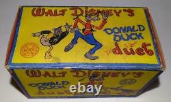N. Mint Disney1946 Donald Duck Duettin Wind-up Marx Action Toy+new Replica Box