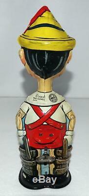 Near Mint Disney 1939 Pinocchio Marx Tin Wind-up Toy+ Built-in Key & Box Set