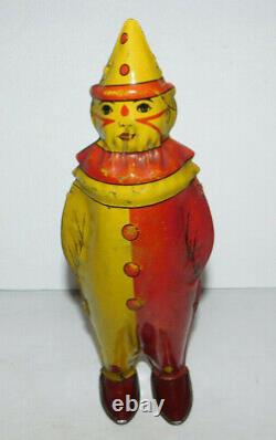 Neat Vintage 8 Tall Lindstrom Johnny The Clown Tin Wind Up Toy Rare