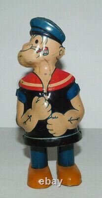 Neat Vintage Chein Toy Tin Wind Up Popeye Walking Toy Works Great