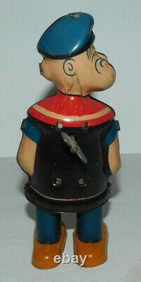 Neat Vintage Chein Toy Tin Wind Up Popeye Walking Toy Works Great