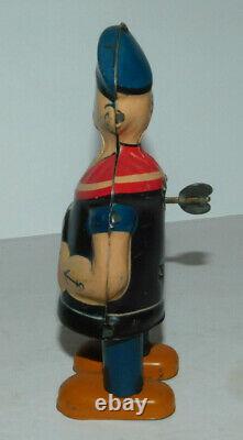 Neat Vintage Chein Toy Tin Wind Up Popeye Walking Toy Works Great