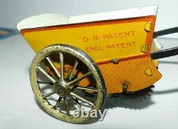 Neat Vintage Lehmann Tin Wind Up Toy Tap Tap Man With Cart Pat 1903