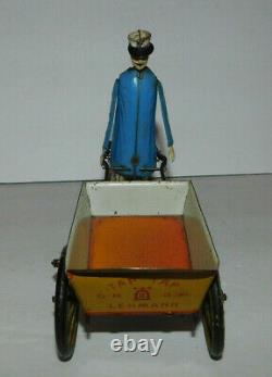 Neat Vintage Lehmann Tin Wind Up Toy Tap Tap Man With Cart Pat 1903