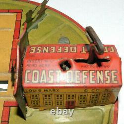 Neat Vintage Louis Marx Tin Litho Wind Up Coast Defense Toy