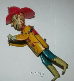 Neat Vintage Tin Litho Wind Up Marx Climbing Fireman