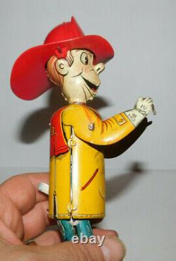 Neat Vintage Tin Litho Wind Up Marx Climbing Fireman
