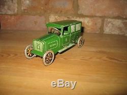 Nice Old Lehmann Sedan Car #765 Germany Tinplate Vintage Tin Toy Working Wind Up