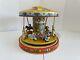 Nice Vintage Chein Tin Wind Working Up Playland Merry Go Round Carousel