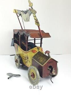 Nifty Hi-Way Henry 1920s Wind up Tin Toy Jalopy Comic Working Borgfeldt