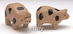 Noah's Ark Wood Folk Art Toy Playset Handcrafted Animals Large Primitive Rustic