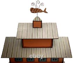 Noah's Ark Wood Folk Art Toy Playset Handcrafted Animals Large Primitive Rustic
