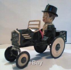 ORIGINAL Charlie McCarthy Wind-Up Tin-Litho Bump N' Go Crazy Car