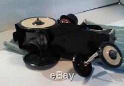 ORIGINAL Charlie McCarthy Wind-Up Tin-Litho Bump N' Go Crazy Car