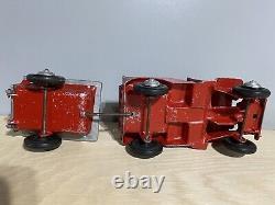 Oglesby Aluminum Vintage 1940's Playmate Willy's Toy Red Jeep Trailer Set