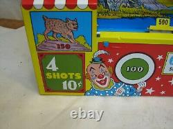 Ohio Art Tin Litho Mechanical Wind Up Carnival Shooting Gallery No. 575 Toy