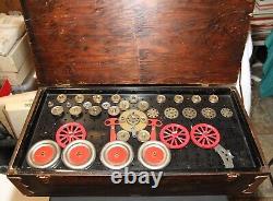Old 1920's A. C. Gilbert Erector Set in Wood Box withlots of parts See Photos