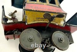 Old Antique 1922 TOONERVILLE TROLLEY Fontaine Fox WIND UP TOY with Driver