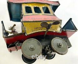 Old Antique 1922 TOONERVILLE TROLLEY Fontaine Fox WIND UP TOY with Driver