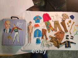 Old Vintage Barbies Friend Allen Doll In Case With Clothing Lot