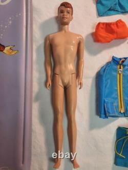 Old Vintage Barbies Friend Allen Doll In Case With Clothing Lot