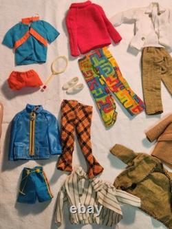 Old Vintage Barbies Friend Allen Doll In Case With Clothing Lot