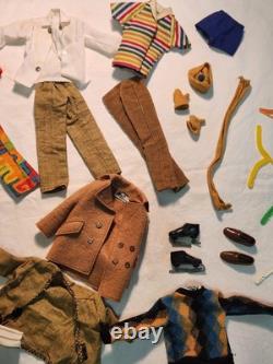Old Vintage Barbies Friend Allen Doll In Case With Clothing Lot