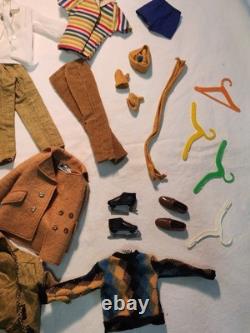 Old Vintage Barbies Friend Allen Doll In Case With Clothing Lot